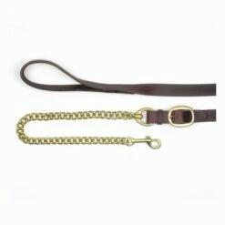 Mackey Classic Leather Lead With Chain